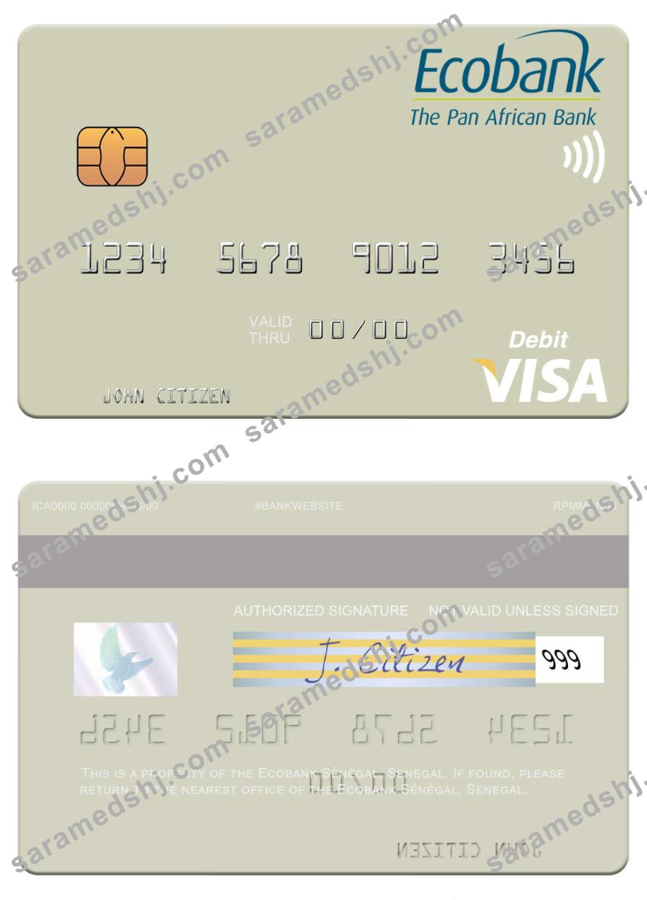 Senegal Ecobank Sénégal visa debit card